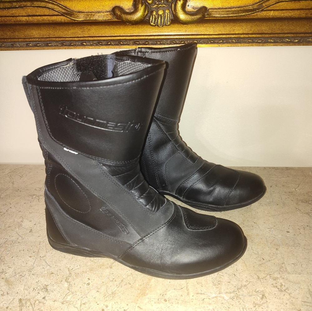 Tourmaster Hipora  Leather Black Motorcycle Boots